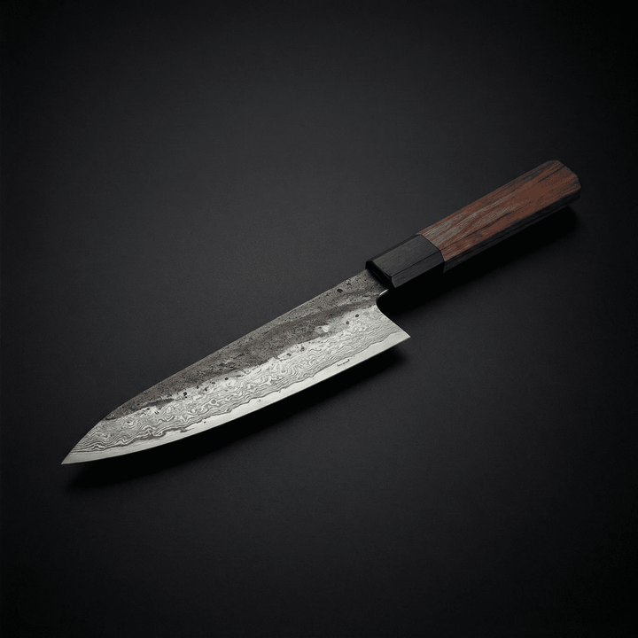 Kiritsuke-kniv, klinge af rustfrit stål, skaft af jerntræ, 8,5 tommer