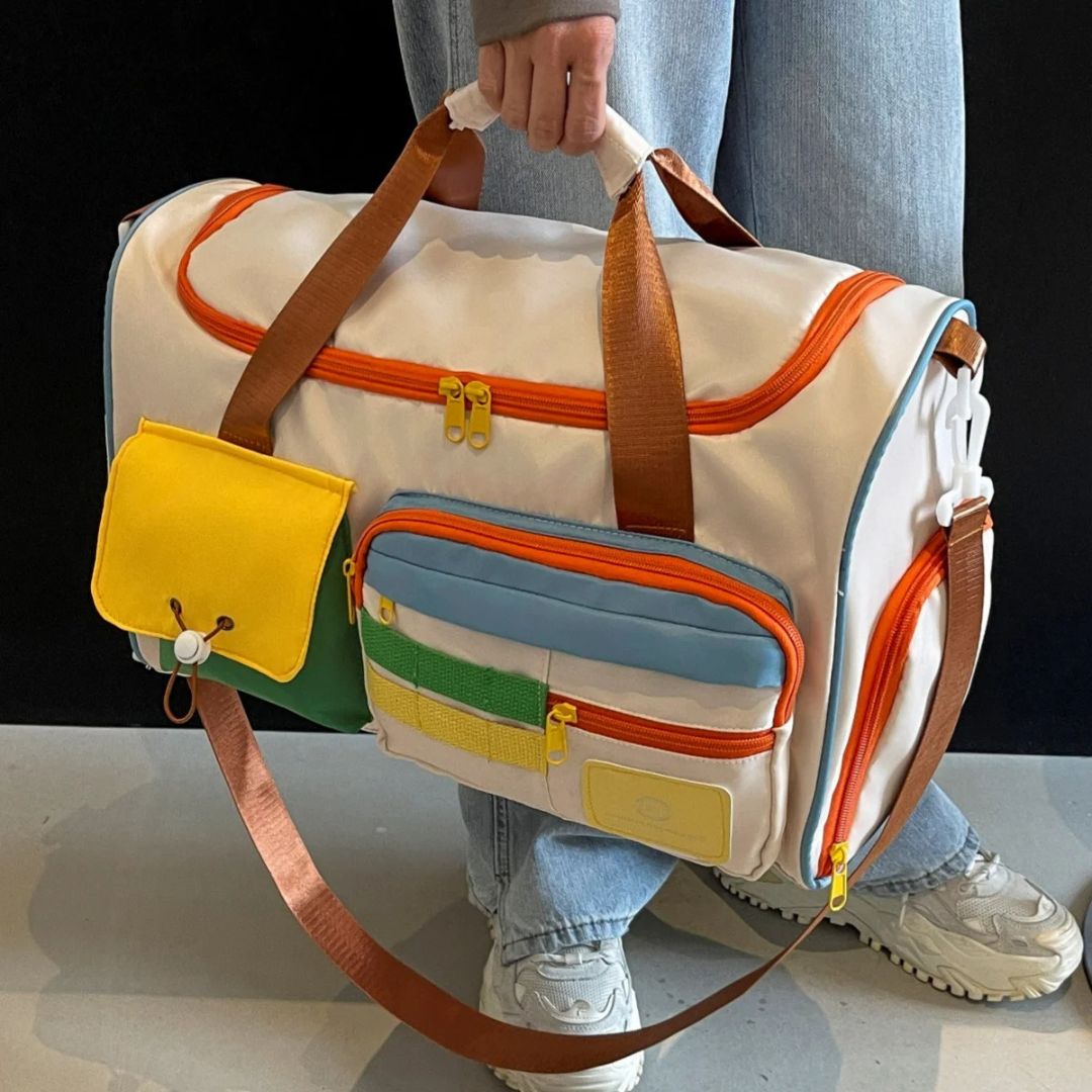 Let rejsetaske med farveblokke - FlexaBag