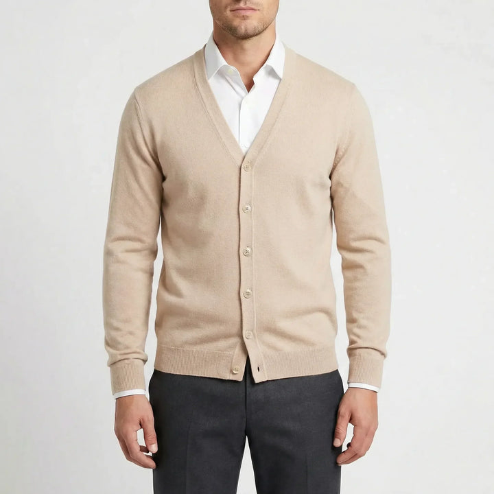 Strikket cardigan med formet V-hals - Gino