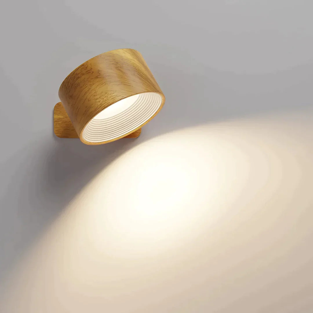 Kabelfri LED-væglampe med 360° drejeligt hoved, touch-dæmper, 3 farver