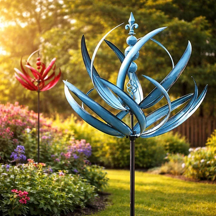 Vejrhane: Lotus-vindsnurre i metal – rustbestandig havedekoration