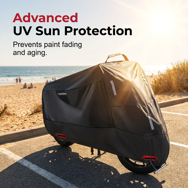 Vejrbestandigt motorcykeldæksel | Oxford-stof | Reflekterende striber & låseåbninger