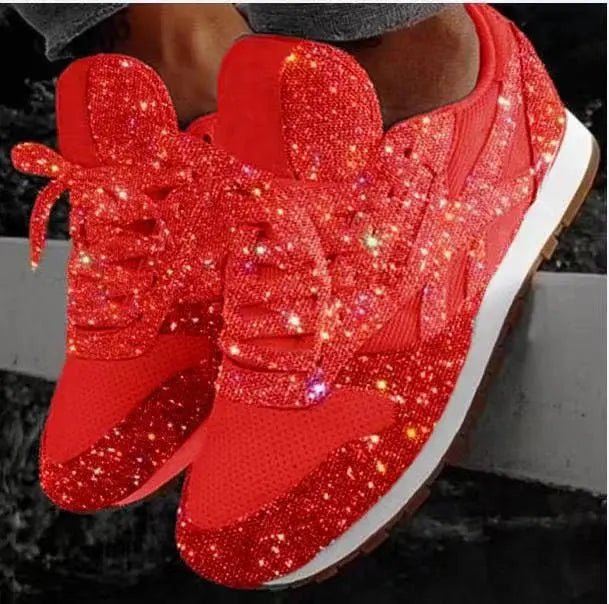 Glitter-sneakers til damer med sporty komfort - Leona