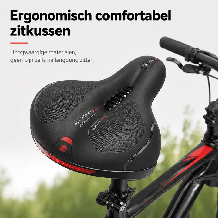 Ergonomisk komfort-cykelsadel med udskæring – med 2 tommer tyk skumpolstring og vandtæt PU-læder