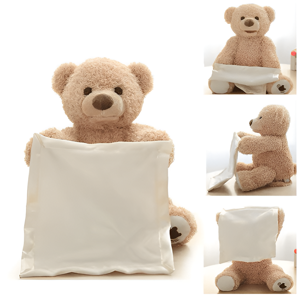 Interaktiv bamse i plys med talesætninger og bevægelige arme, 30 cm