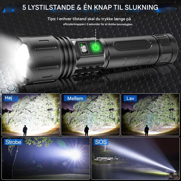 100.000 lumen lommelygte