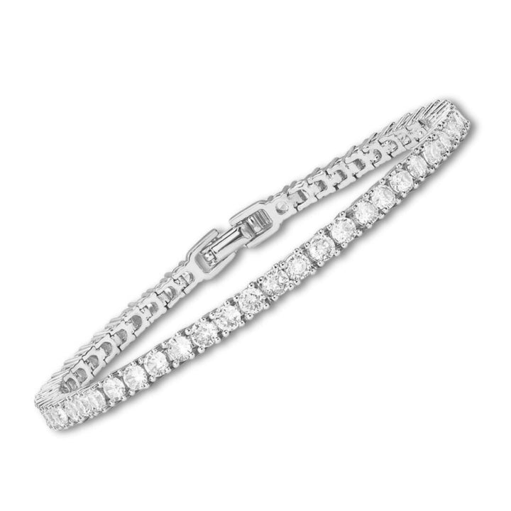 Elegant tennisarmbånd i hvidguld med raffineret glans
