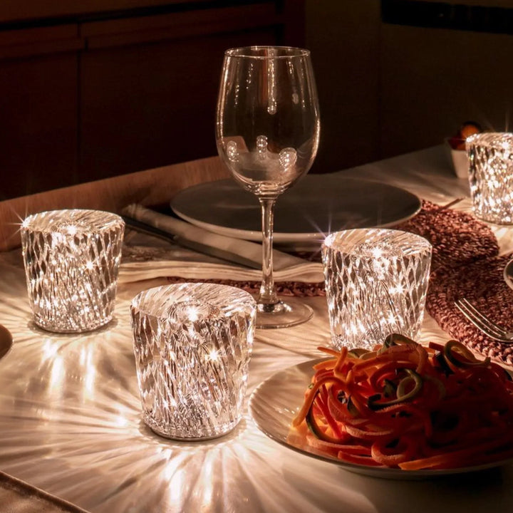 Genopladelig krystalbordlampe med diamantdesign – luksusudgave
