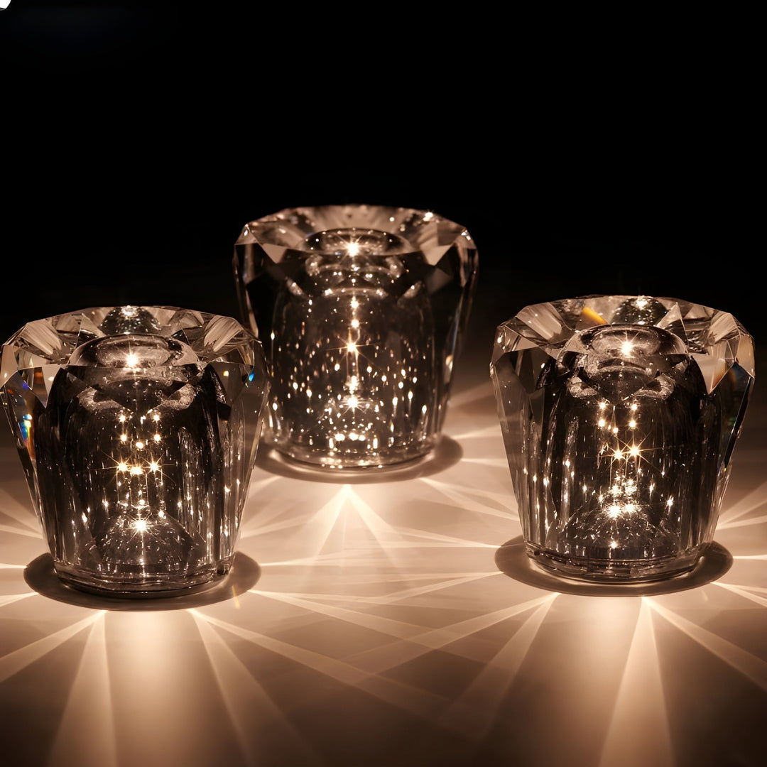 Genopladelig krystalbordlampe med diamantdesign – luksusudgave