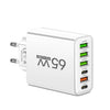 PowerMax 65W 6-i-1 hurtiglader – oplader op til 6 enheder samtidig – ideel til hjem, kontor og rejser