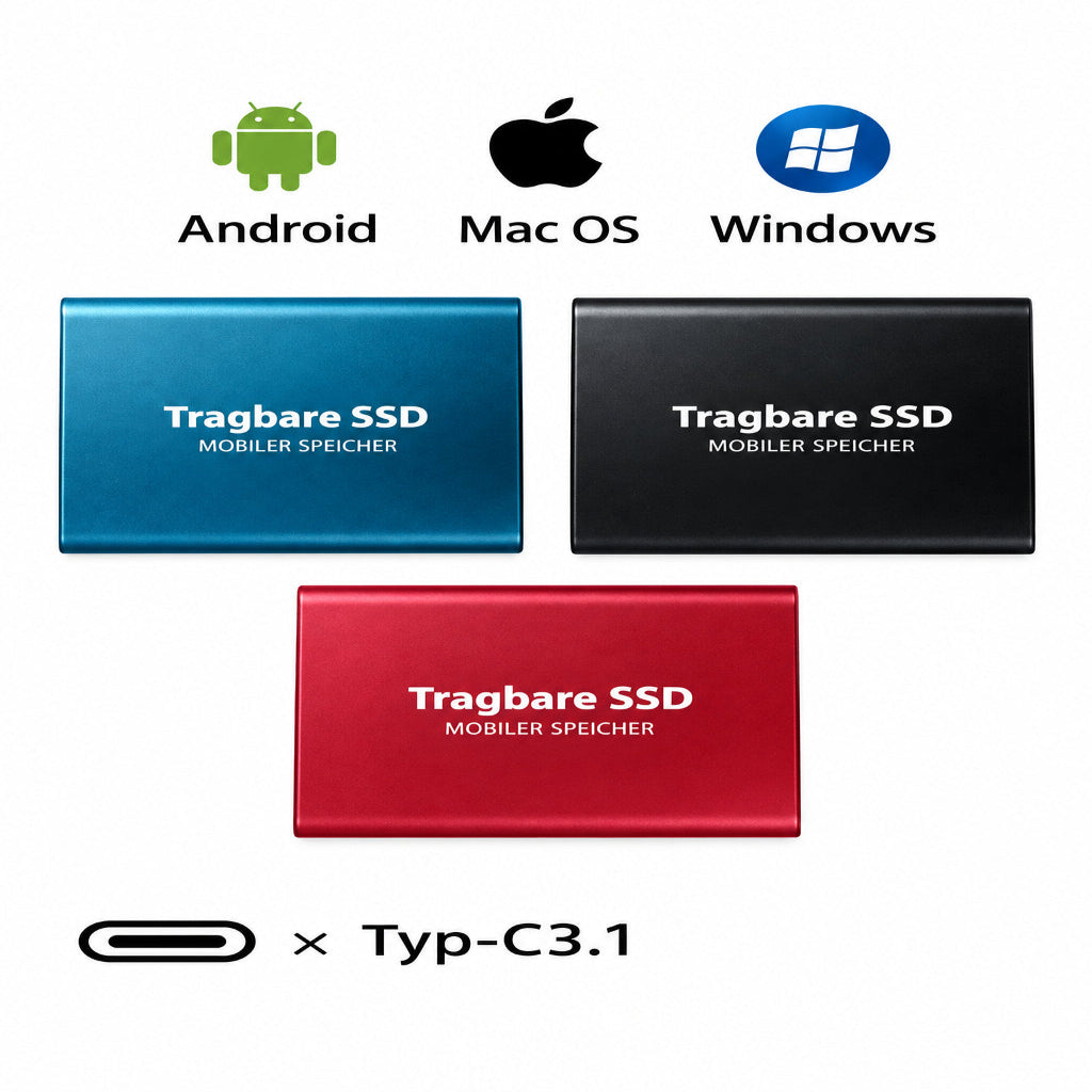 Bærbar højhastigheds-SSD, USB-C 1050 MB/s (2 TB)