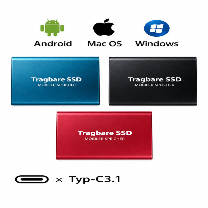 Bærbar højhastigheds-SSD, USB-C 1050 MB/s (2 TB)