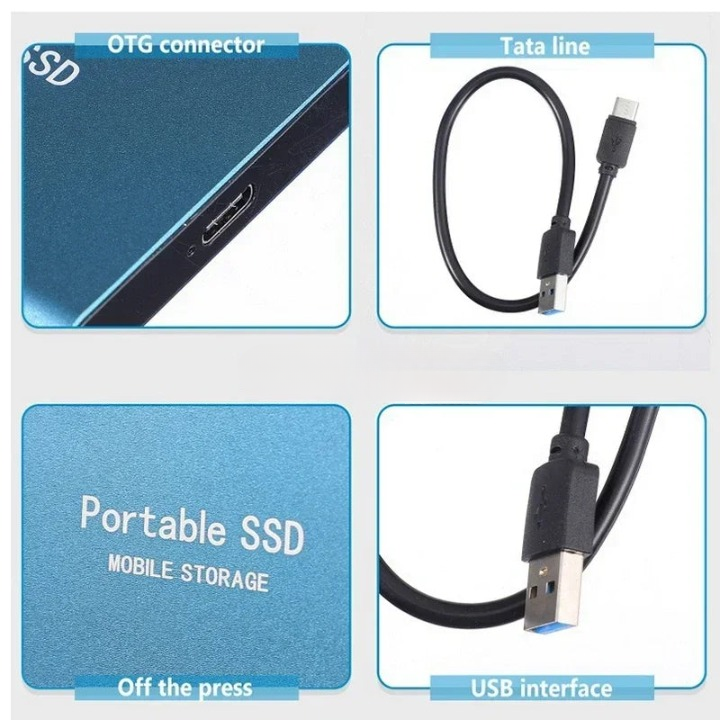 Bærbar højhastigheds-SSD-lager, USB-C, 1050 MB/s (64 GB)