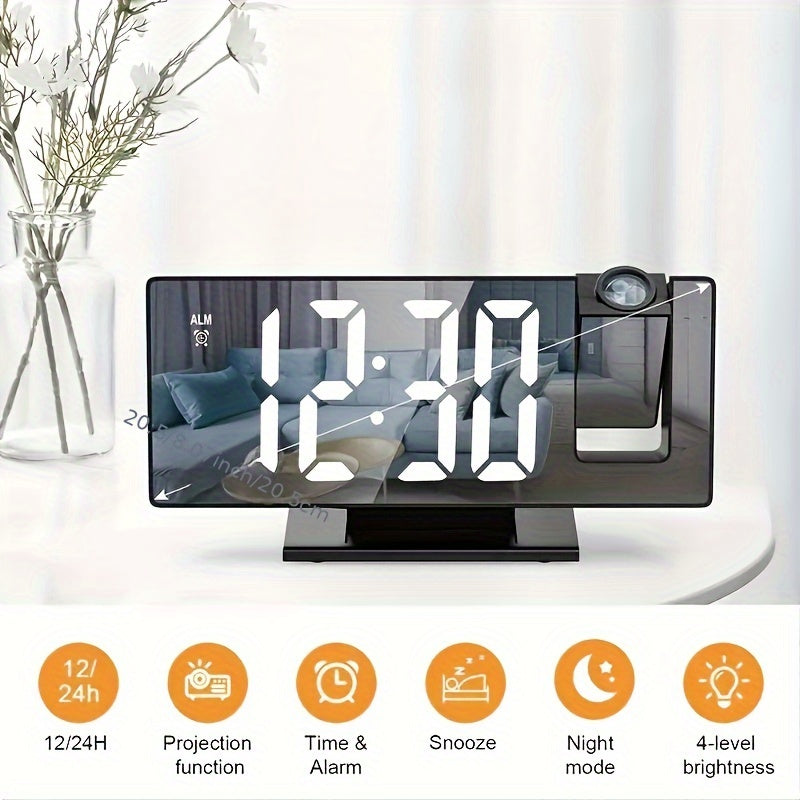Digitalt projektionsvækkeur – Stort LED-display og multifunktionel alarm