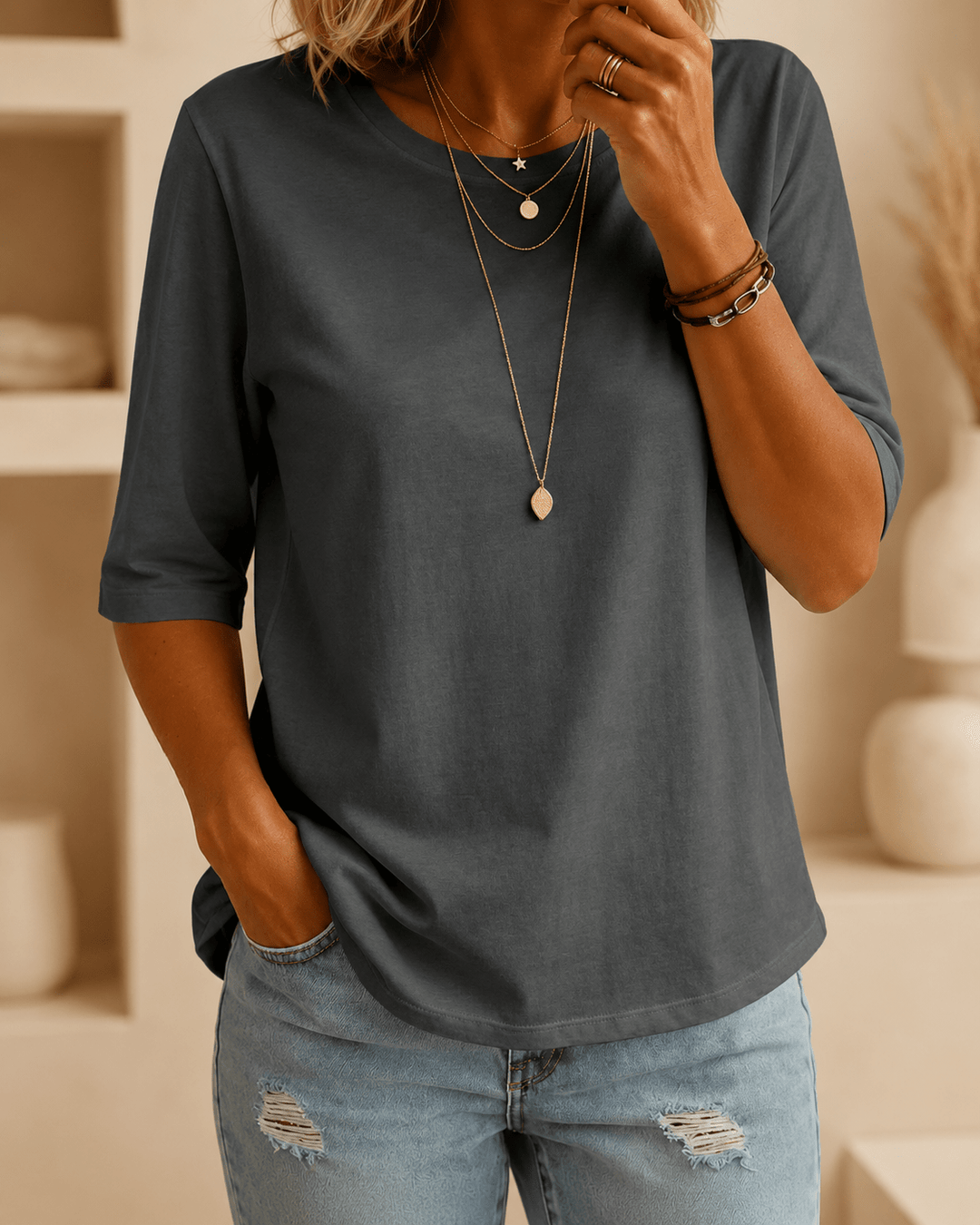 Essential Comfort T-shirt - Klassisk basic med korte ærmer