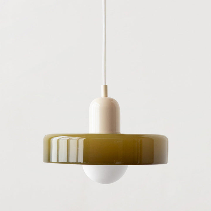 Bauhaus-pendel af farvet glas