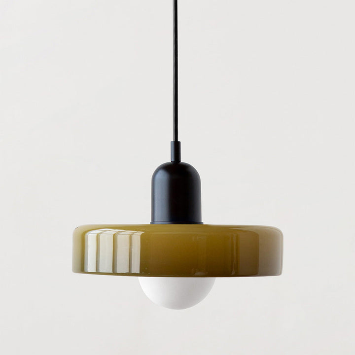 Bauhaus-pendel af farvet glas
