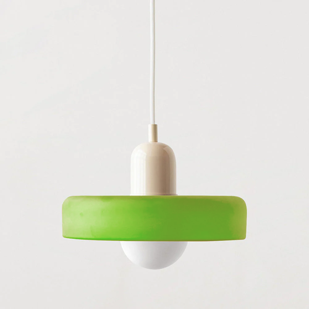 Bauhaus-pendel af farvet glas