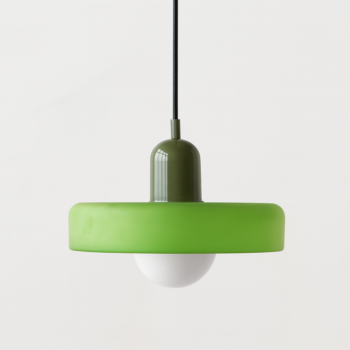 Bauhaus-pendel af farvet glas