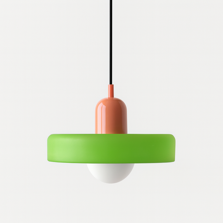 Bauhaus-pendel af farvet glas