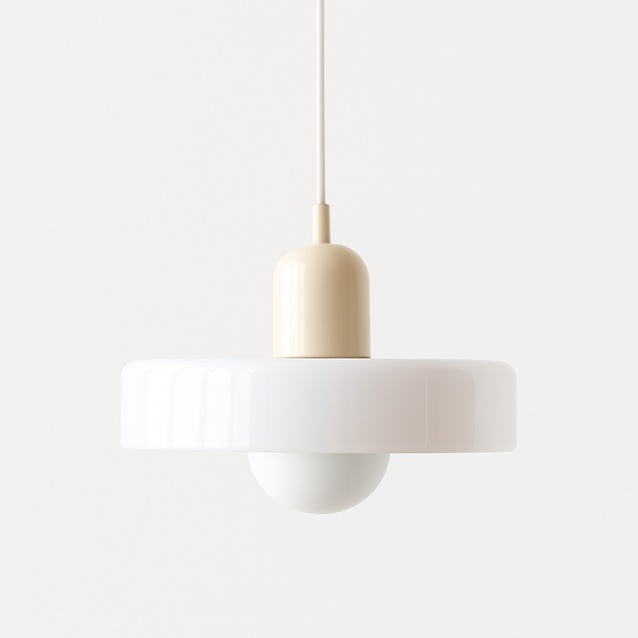 Bauhaus-pendel af farvet glas