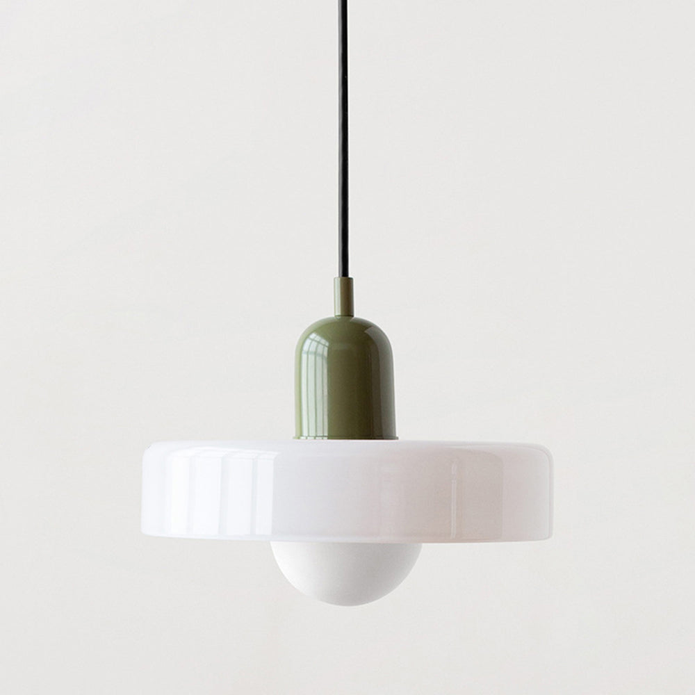Bauhaus-pendel af farvet glas