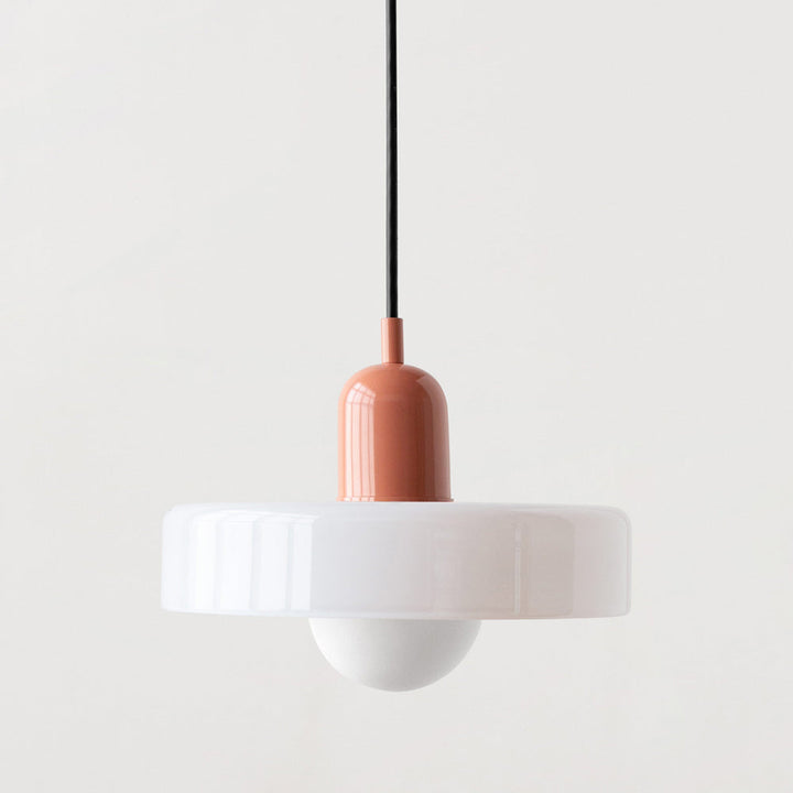 Bauhaus-pendel af farvet glas