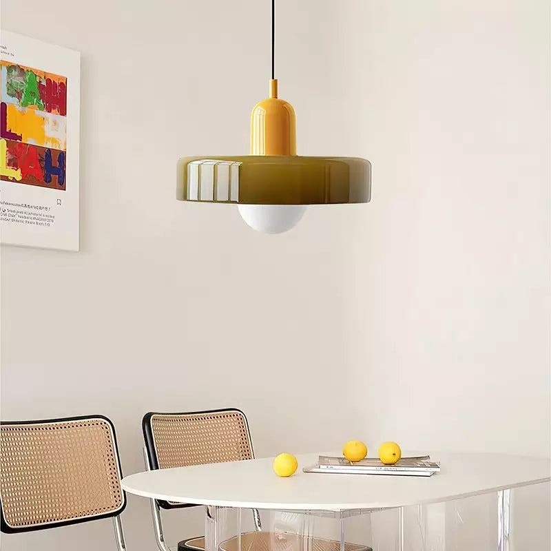 Farverig pendellampe i Bauhaus-stil - StiloGlas