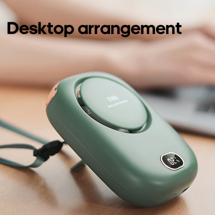 Genopladelig mini halsventilator med USB – Let med justerbare hastigheder