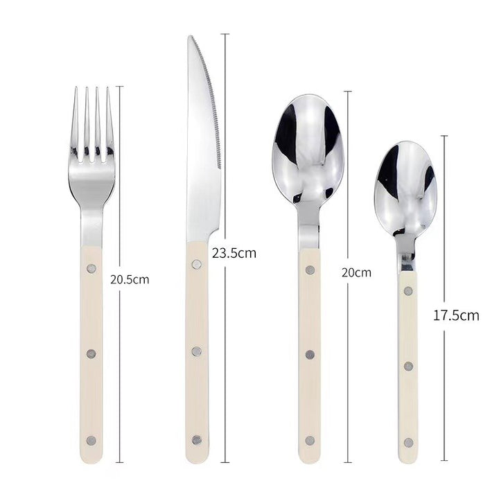 Sæt med 24 dele bestik i rustfrit stål med graveret design – BistroLine