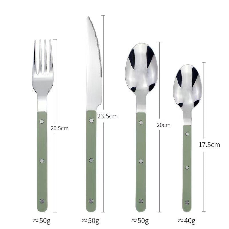 Sæt med 24 dele bestik i rustfrit stål med graveret design – BistroLine