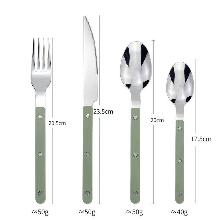 Sæt med 24 dele bestik i rustfrit stål med graveret design – BistroLine