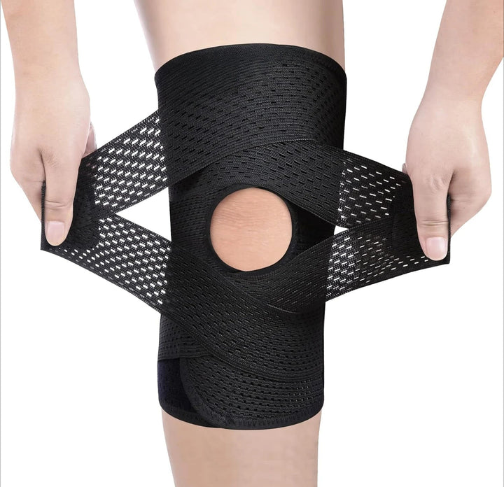 Knæbandage med justerbart kompressionssystem