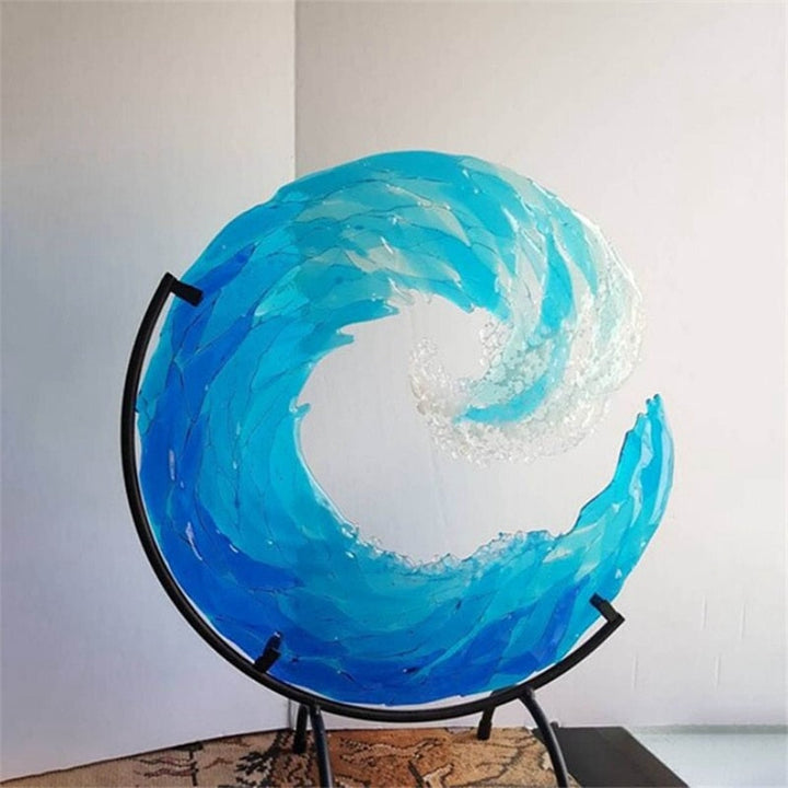 Glasskulptur af en havbølge – AquaWave