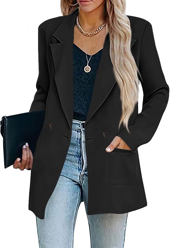 Cassandra - Klassisk Sort Blazer til Kvinder-Modiva