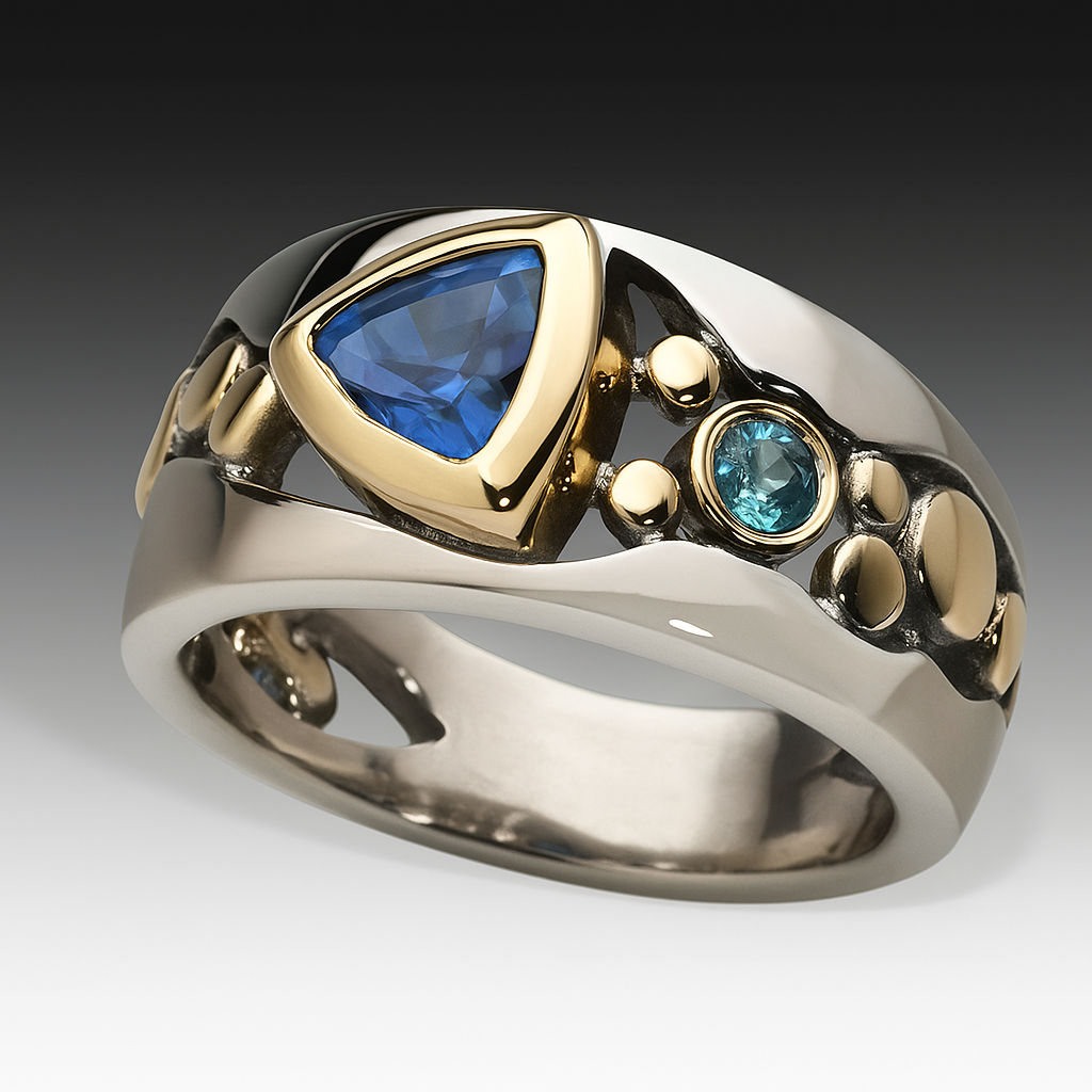 Elegant ring med blå zirkonia