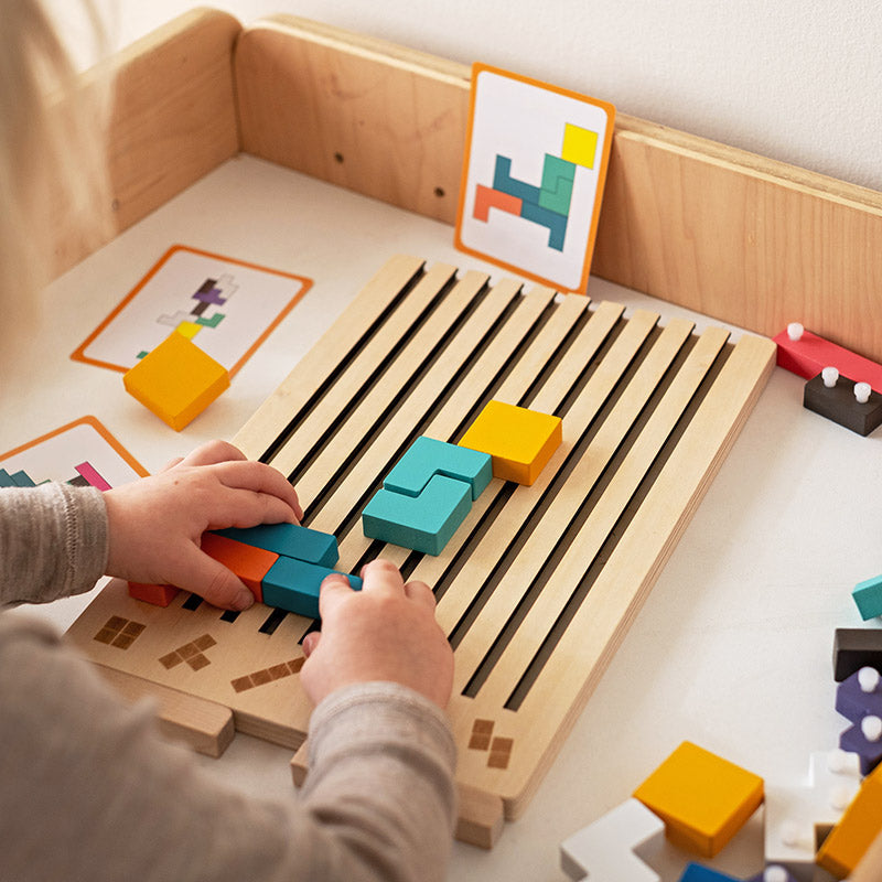 Montessori Tetris-stablepuslespil i træ – læringslegetøj