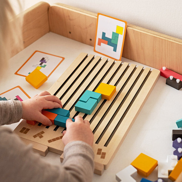 Montessori Tetris-stablepuslespil i træ – læringslegetøj