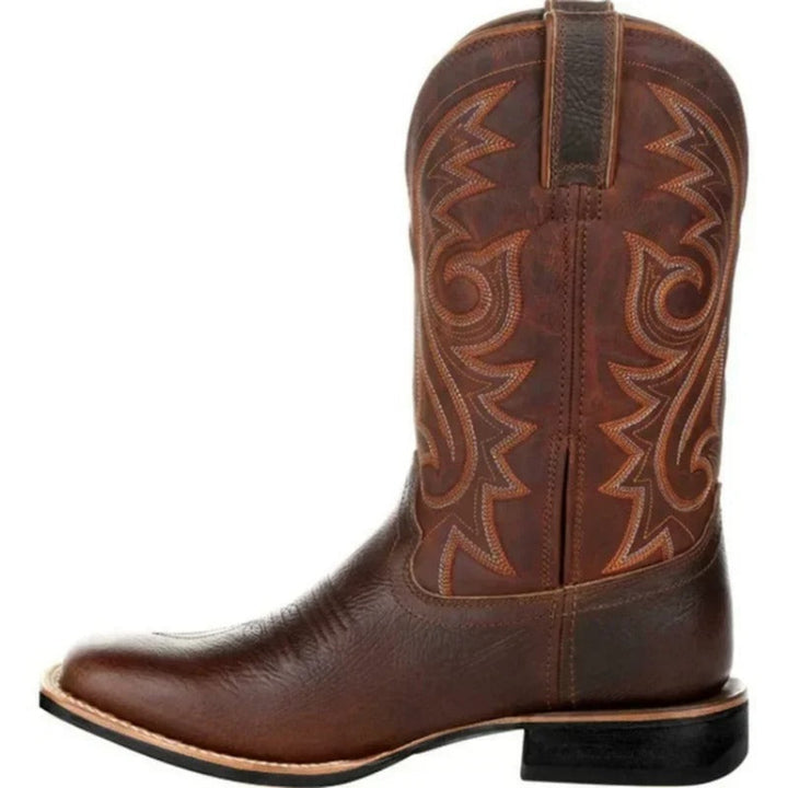 Cowboy Støvler til Mænd - Midt-Læg Design - Brun, Sort