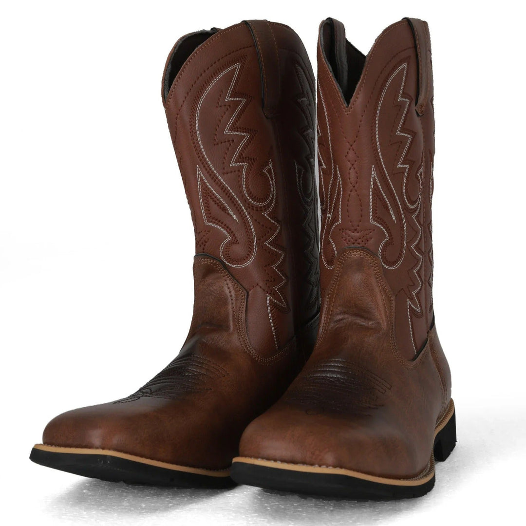Cowboy Støvler til Mænd - Midt-Læg Design - Brun, Sort