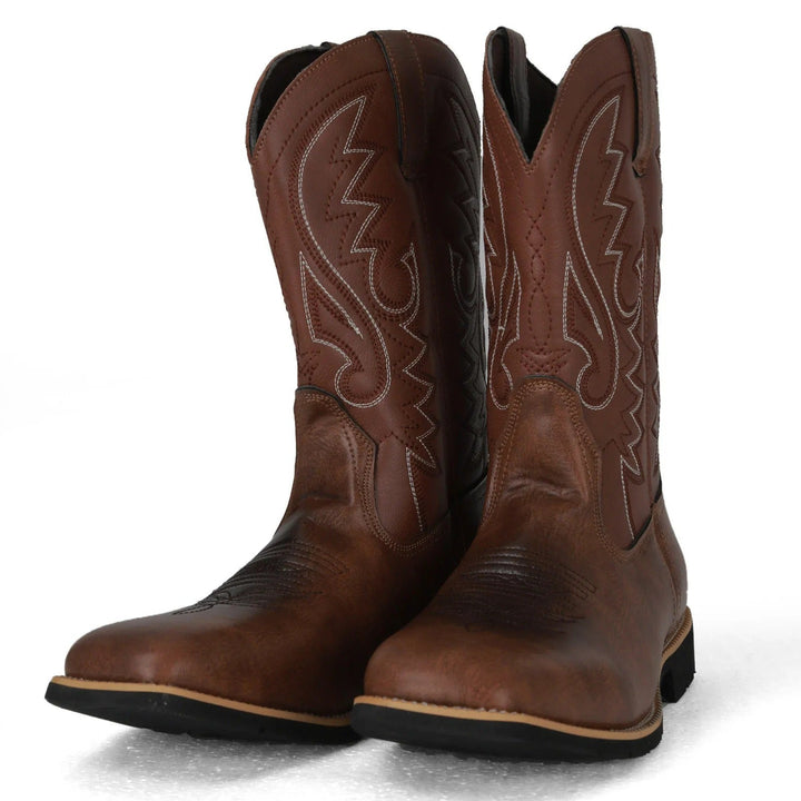 Cowboy Støvler til Mænd - Midt-Læg Design - Brun, Sort