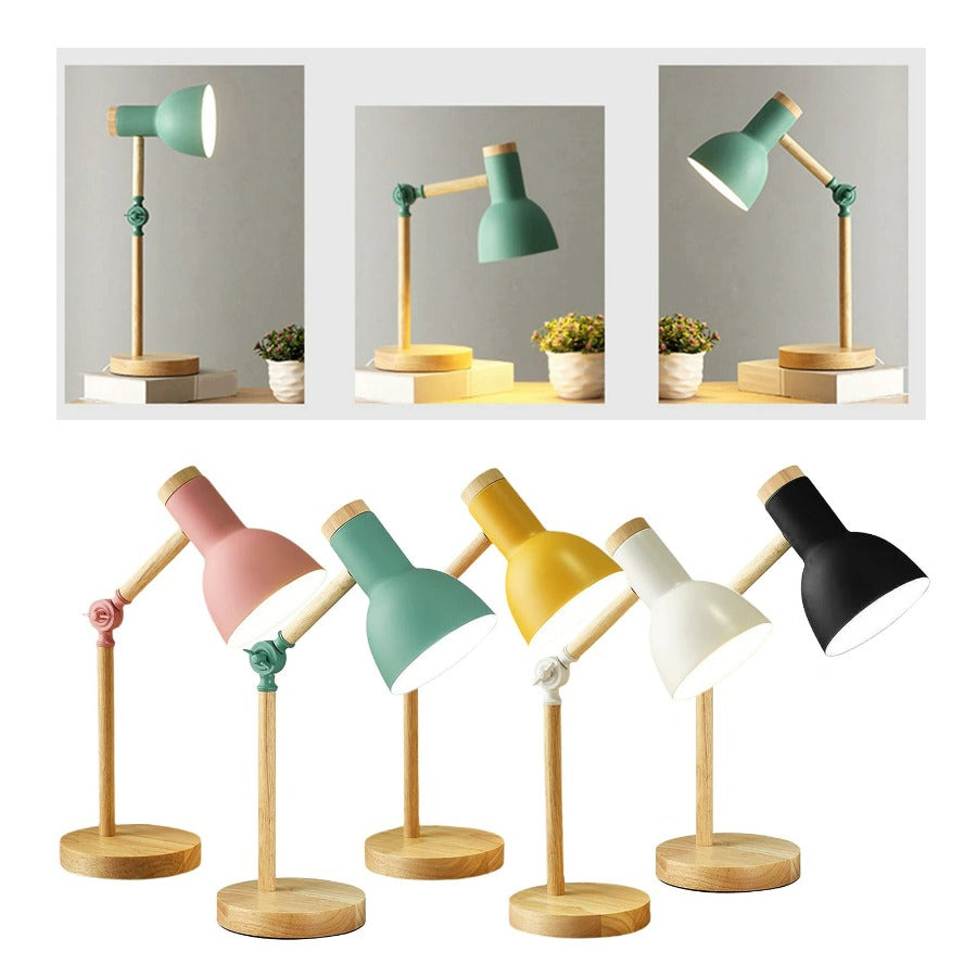 Skandinavisk bordlampe i træ - LumiNord