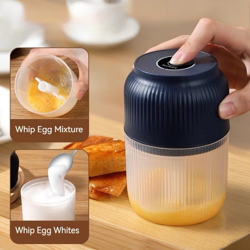 USB-genopladelig mini-hakker med 4 klinger i rustfrit stål, 300 ml skål