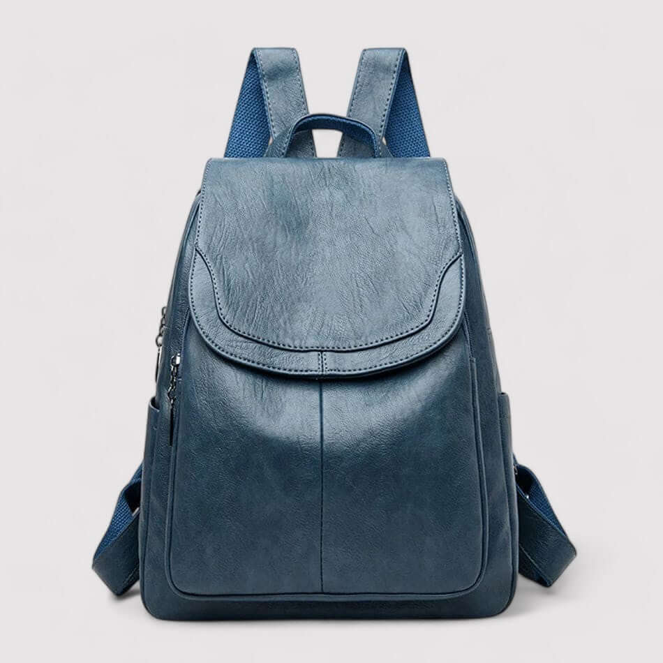 Rygsæk i læder med tyverisikring