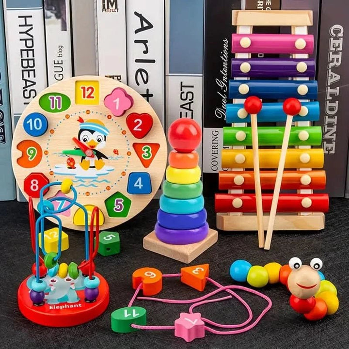 EduQuest 5-i-1 Montessori-sæt – kreativ læring for spædbørn fra 6 måneder