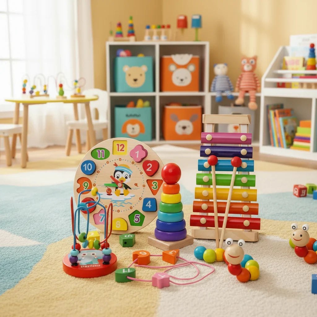 EduQuest 5-i-1 Montessori-sæt – kreativ læring for spædbørn fra 6 måneder