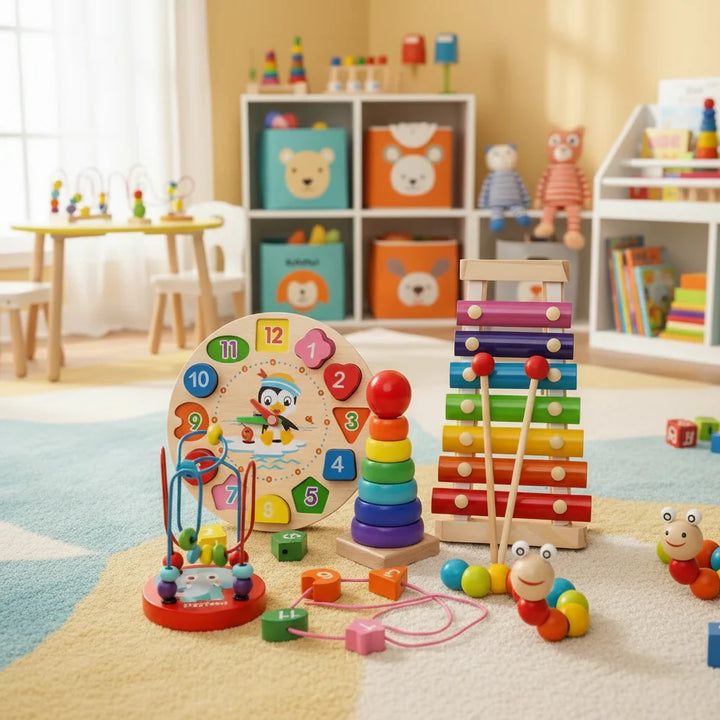 EduQuest 5-i-1 Montessori-sæt – kreativ læring for spædbørn fra 6 måneder