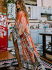 Kimono med rødt blomsterprint - Isabella