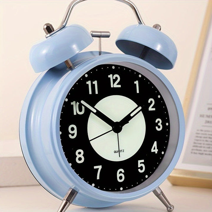 Stille lysende vækkeur – sort metaluret til dem der sover tungt