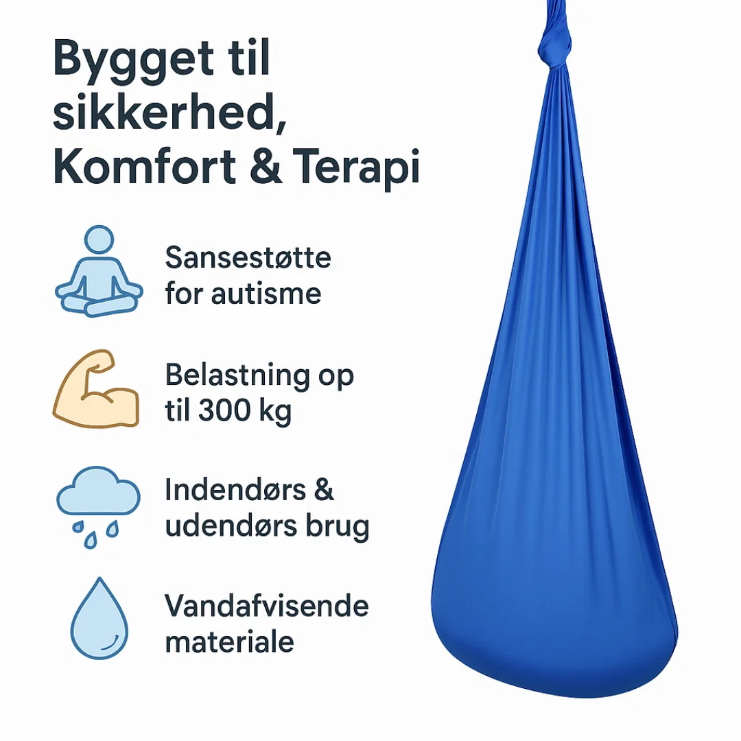 CalmSwing | Sanseterapi til autisme - hængekøje til indendørs og udendørs brug
